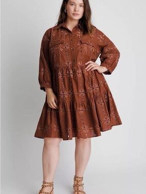 Anthropologie Eva Franco Josie Eyelet Tunic Dress Sz Medium